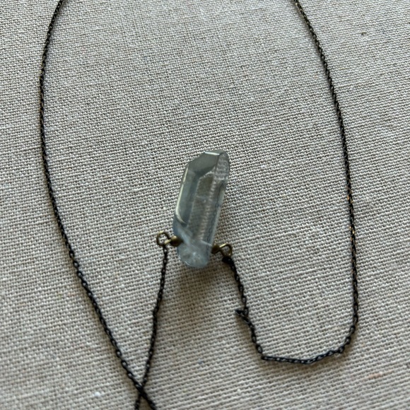 Delicate Clear Crystal Pendant Necklace - Picture 5 of 7